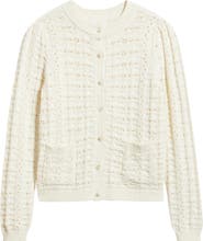 Caslon® Pointelle Stitch Cotton Cardigan