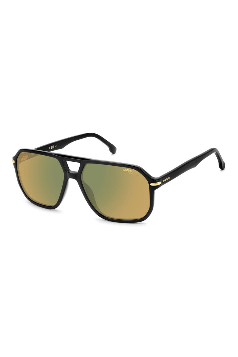 59mm Square Sunglasses, Alternate, color, BLACK YELLOW
