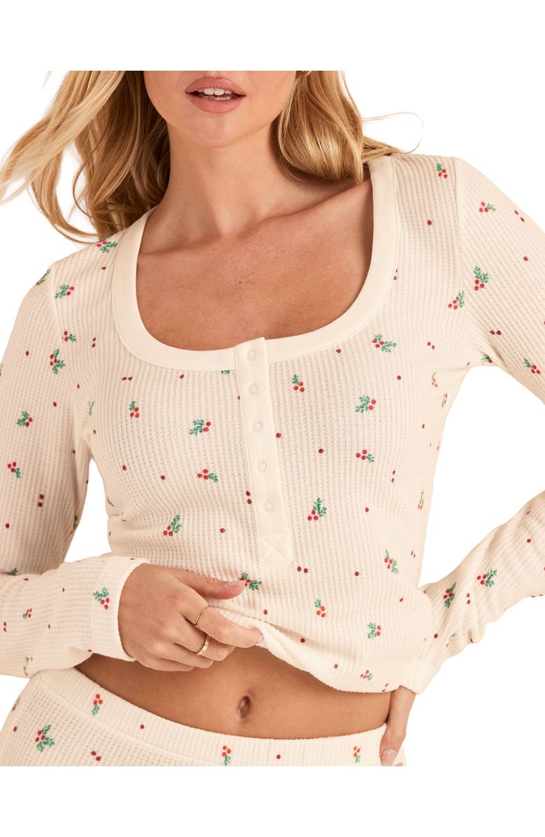 Adore Me Kathy Waffle Pajama Set, Alternate, color, Novelty Beige