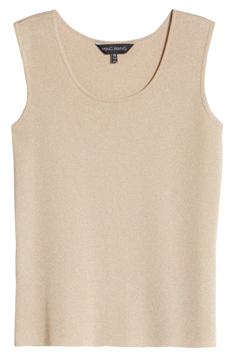 Ming Wang Scoop Neck Shell, Alternate, color, Gold