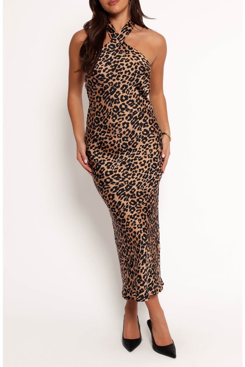 Grasie Halter Dress, Main, color, LEOPARD