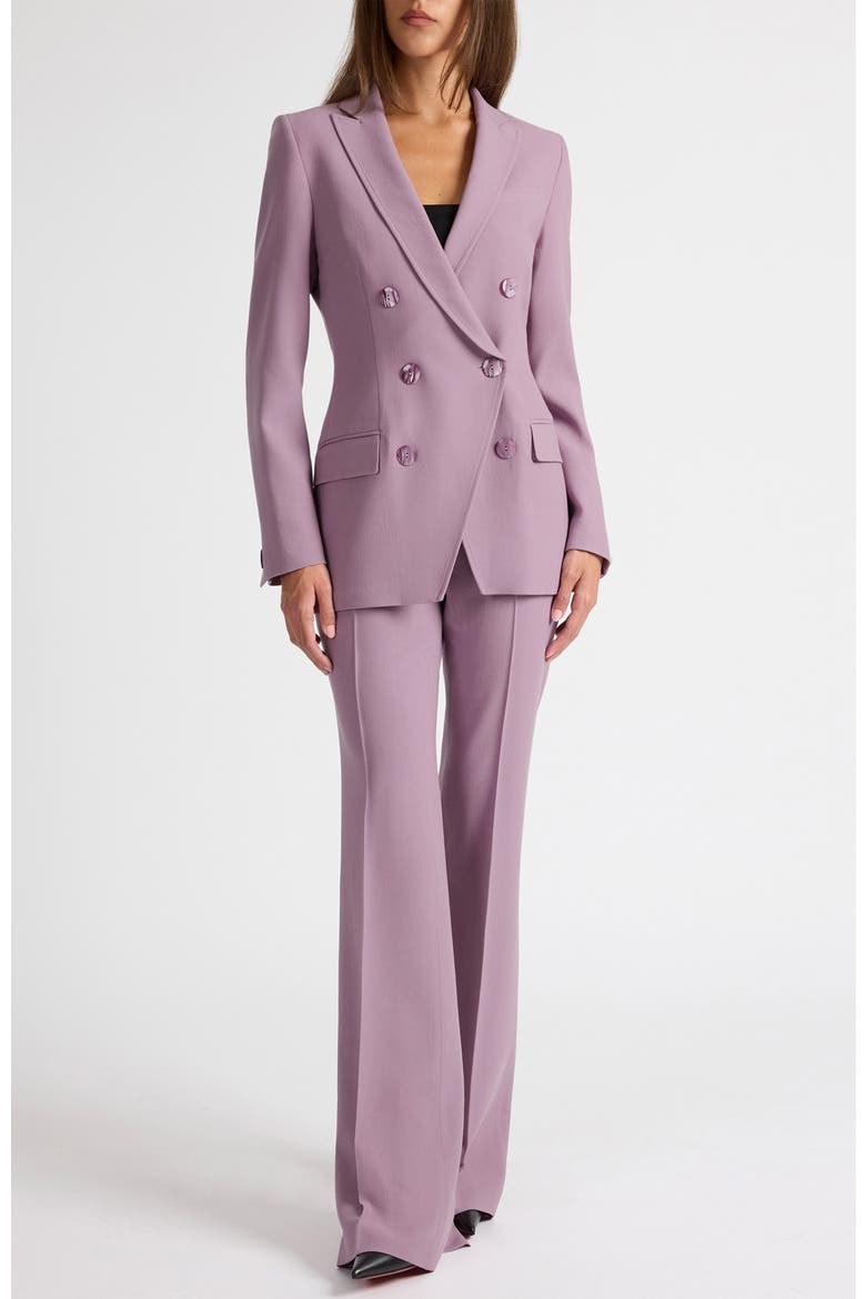 Paco Double-Breasted Six-Button Jacket in Wool Stretch, Alternate, color, DUSTY LILAC
