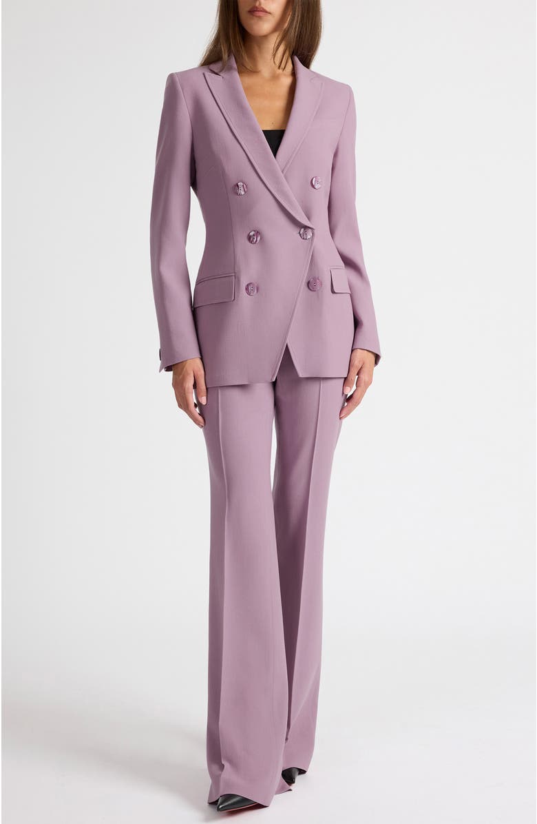 Santorelli Paco Double-Breasted Six-Button Jacket in Wool Stretch, Alternate, color, Dusty Lilac