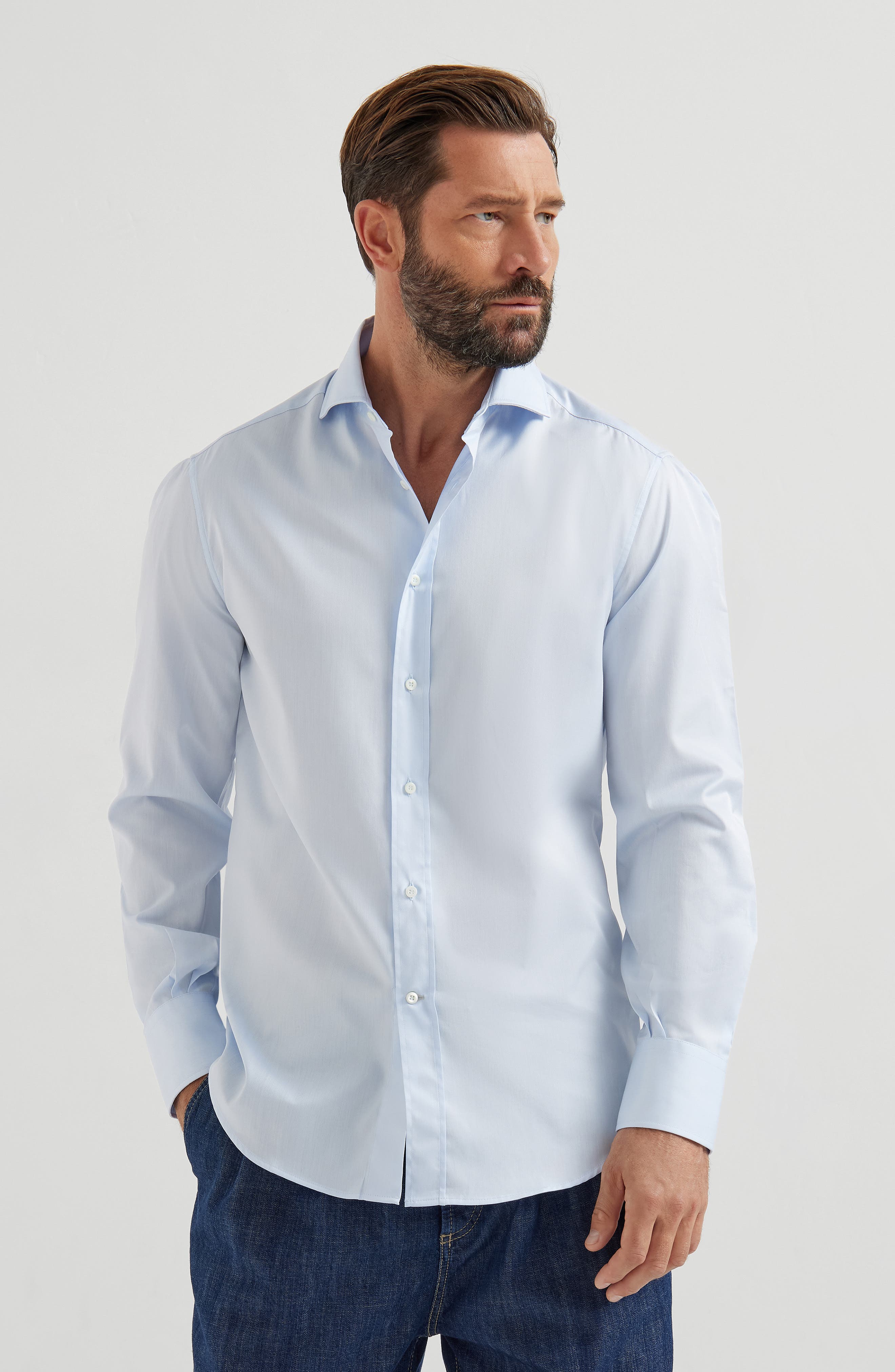 Spread collar shirt - image 3