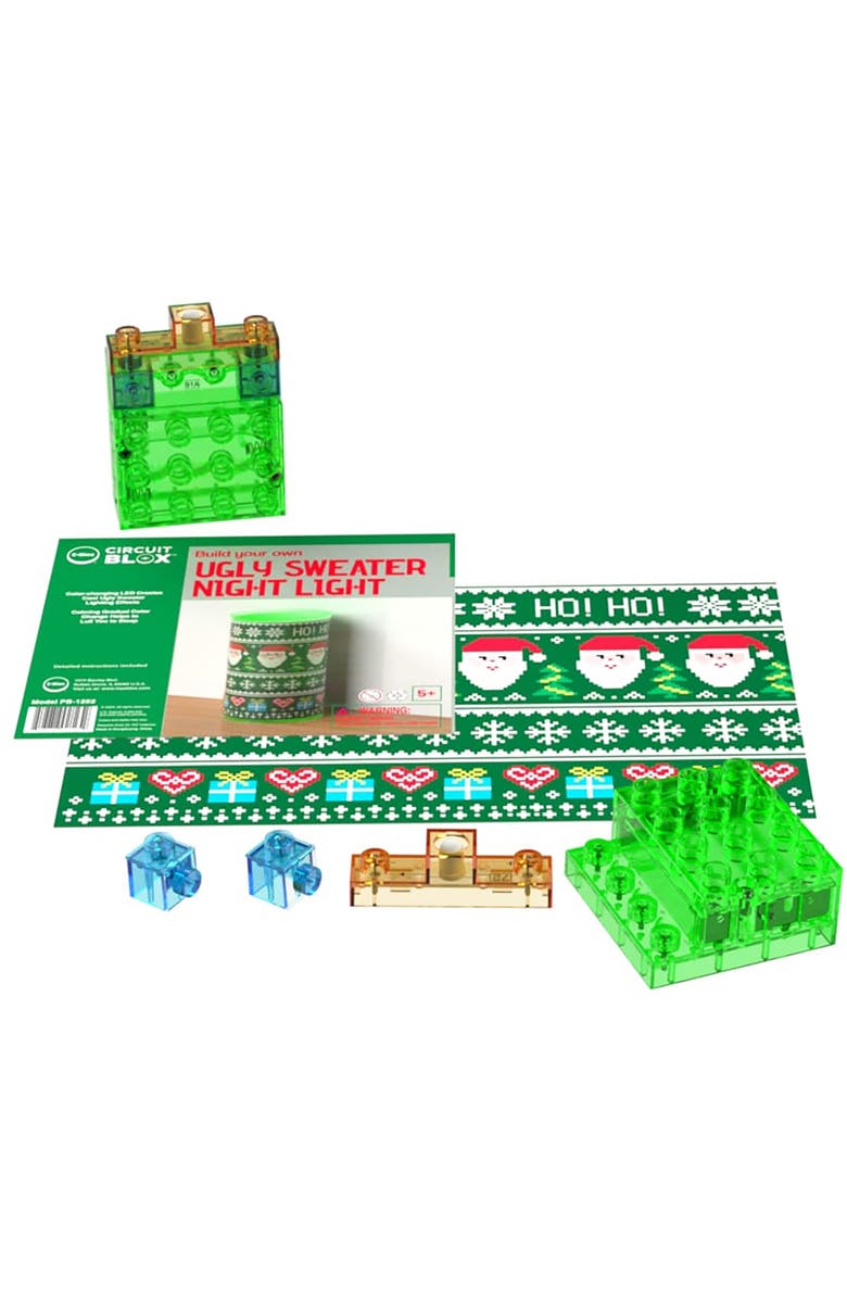 E-Blox Power Blox Byo, Holiday Night Light Ugly Sweater, Ages 5+, Alternate, color, Multicolored