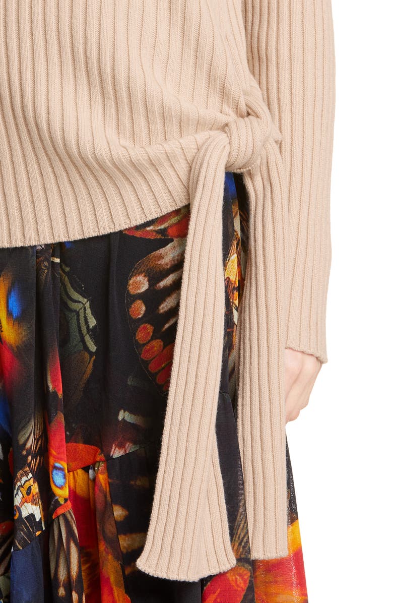 Fuzzi Tie Hem Wool, Silk & Cashmere Sweater, Alternate, color, 