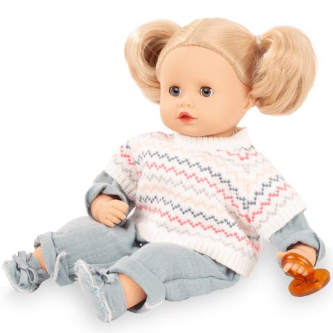 Muffin Zig Zag - 13" Doll, Chevron Knit Sweater Shirt, Kids 3+