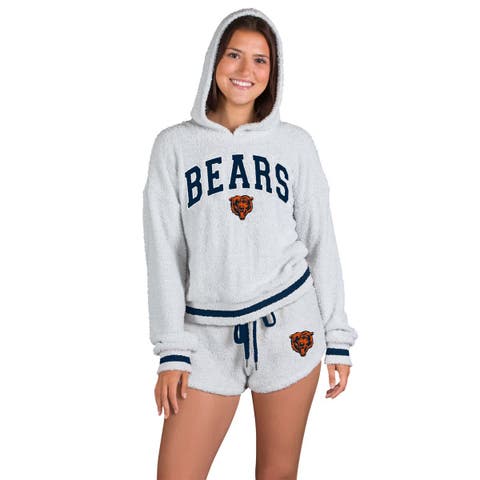 Women's Concepts Sport  Gray Chicago Bears Whitley Long Sleeve Hoodie Top & Shorts Set