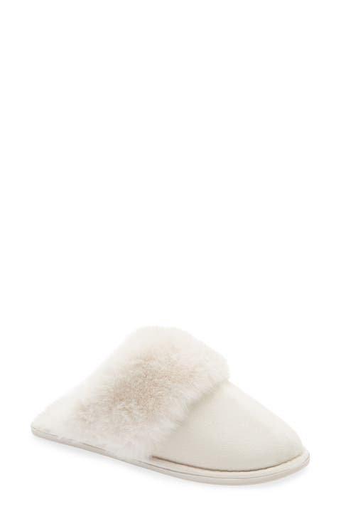 Microsuede Faux Fur Slipper