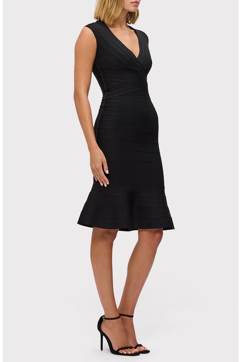 The Sophia Flare Hem Bandage Dress, Alternate, color, BLACK