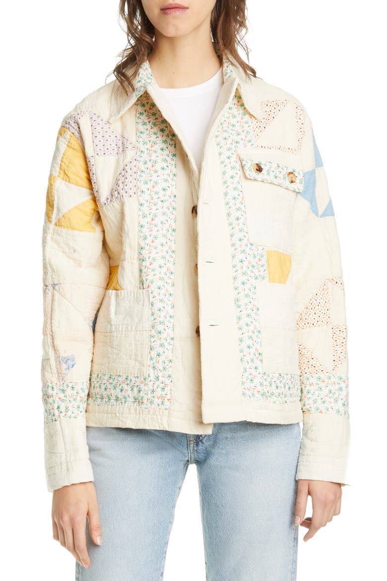 One of a Kind Fan Quilted Workwear Jacket, Main, color, SPRING MULTI