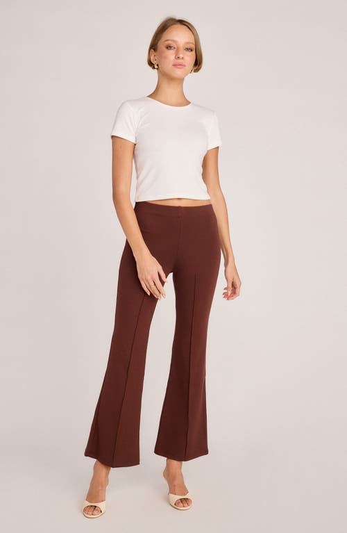 Sunday Ritual Emily Pull-on High Waist Flare Ponte Pants In Brown