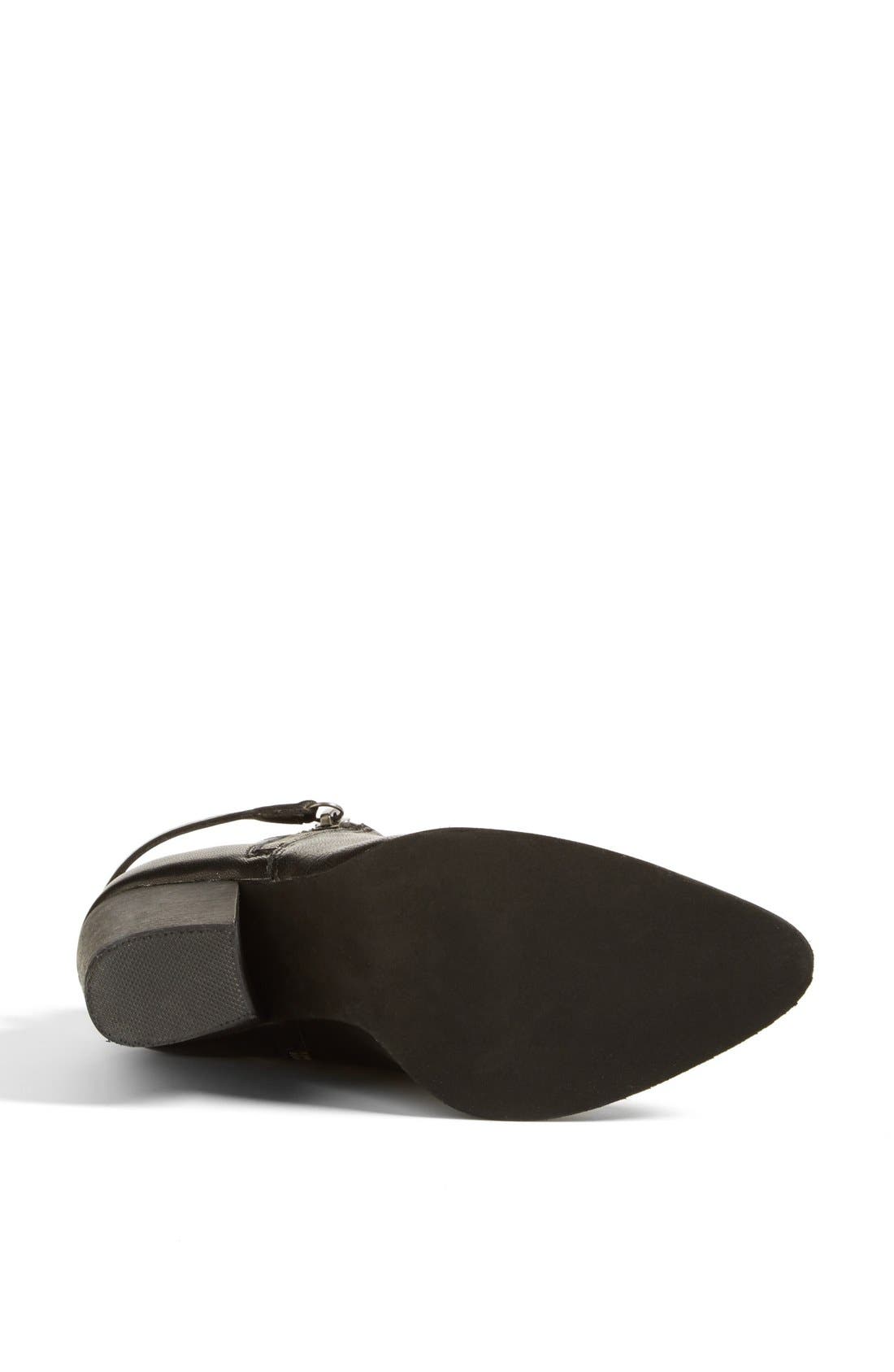 'Abby' Cutout Leather Bootie, Alternate, color, BLACK