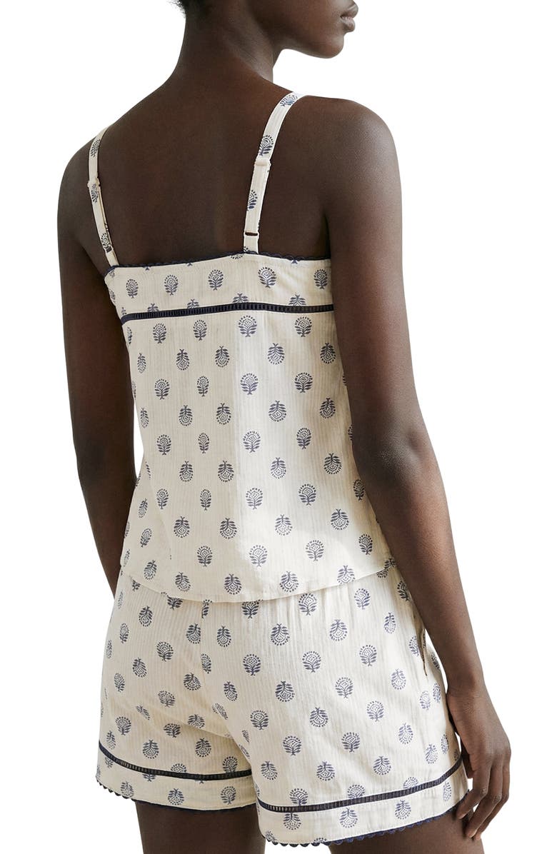 MANGO TEEN Ladder Stitch Cotton Shorts Pajamas, Alternate, color, Off White