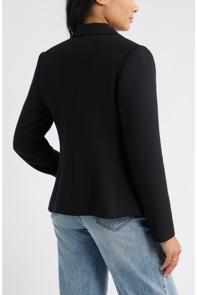 Double Breasted Twill Blazer, Alternate, color, BLACK