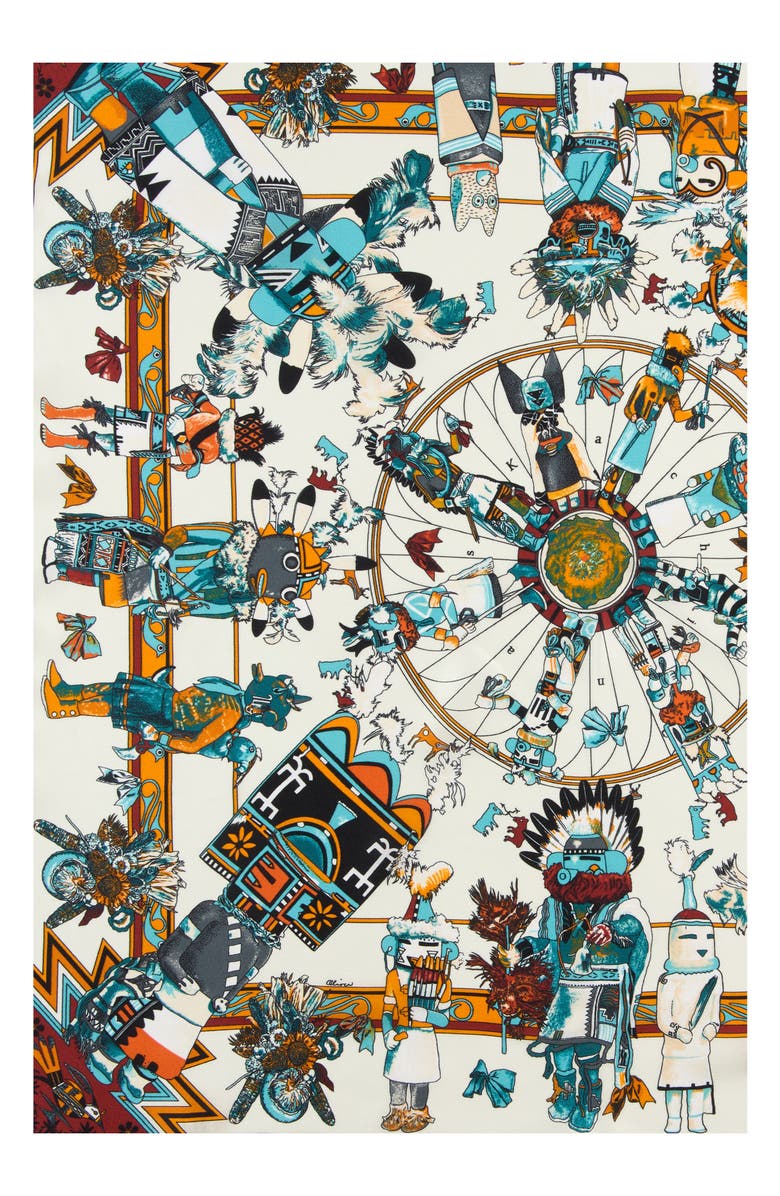 Viens Avec Moi Print Mini Silk Square Scarf, Alternate, color, 