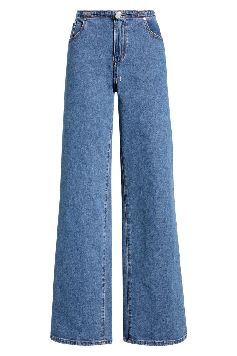 No Waistband Mid Rise Wide Leg Jeans, Alternate, color, WINNIPEG