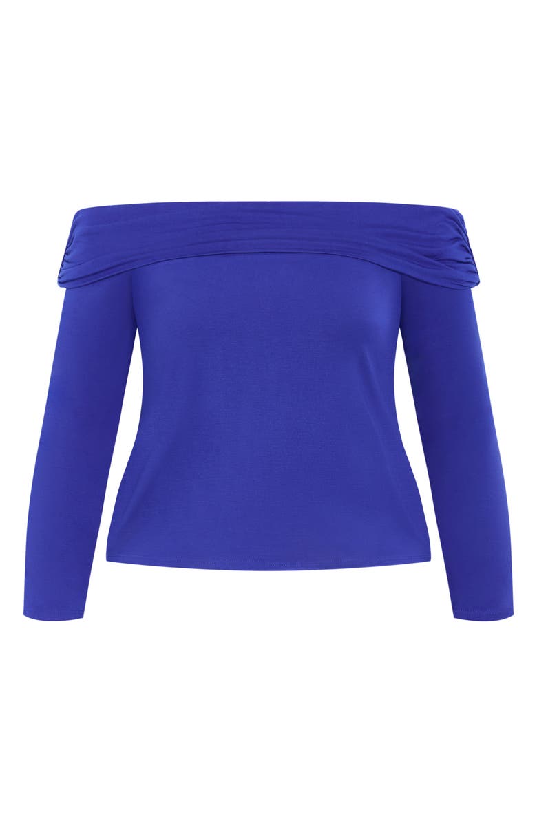 City Chic Jojo Off the Shoulder Top, Alternate, color, Cobalt