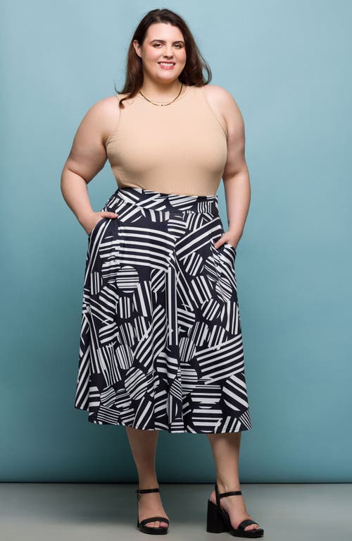 24SEVEN COMFORT APPAREL 24SEVEN COMFORT APPAREL PULL-ON MIDI SKIRT 