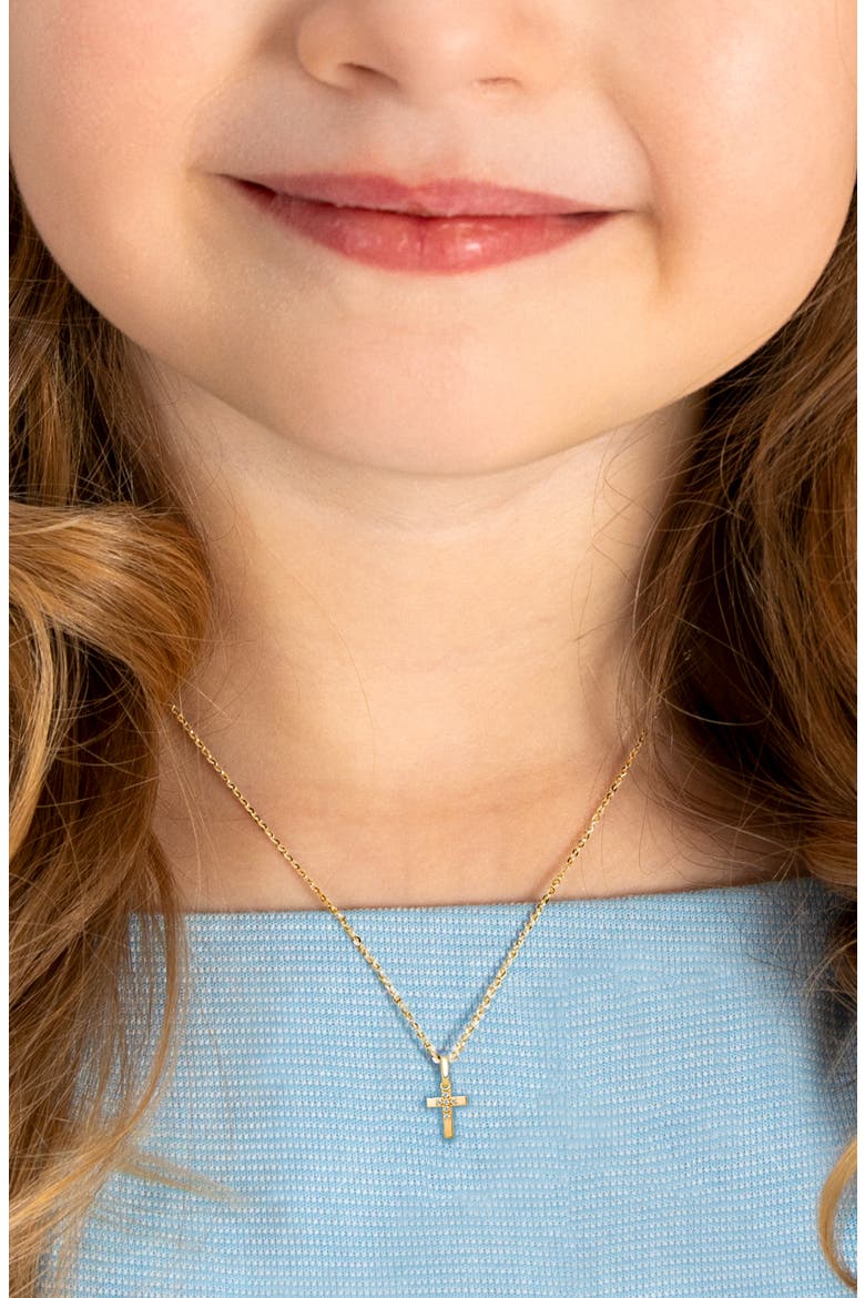 14K Gold Pure Faith Cross 12-14" Necklace, Alternate, color, 14K Yellow Gold