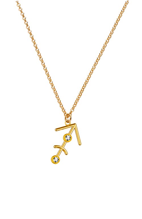 Oak & Luna Give Me A Sign Zodiac Name Necklace In Gold