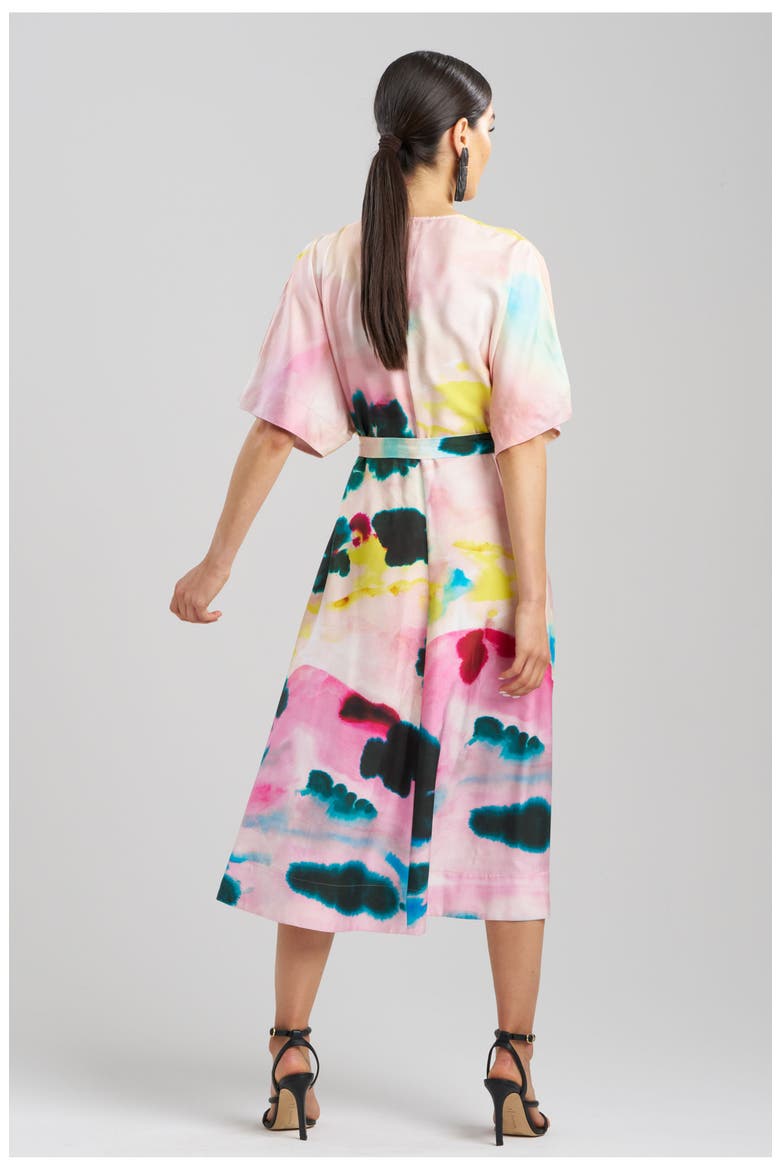 Akiko - Printed Cotton Silk Twill Kimona Wrap, Alternate, color, Multi