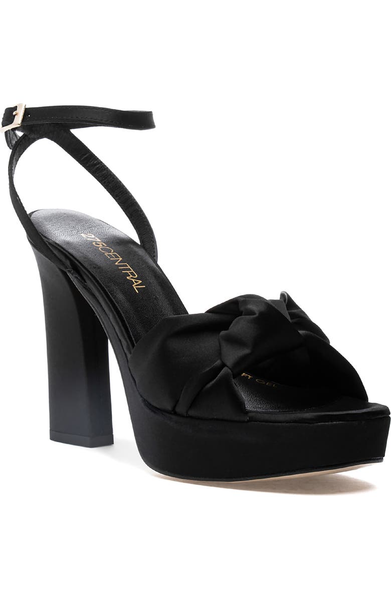 275 Central Miles Ankle Strap Platform Sandal, Main, color, Black Satin
