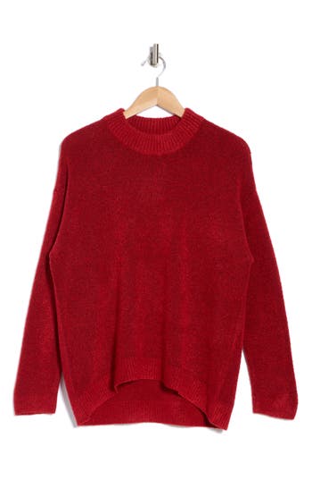 Melrose And Market Bouclé Sweater In Red Equestrian