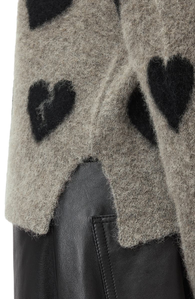 AllSaints Amora Jacquard Alpaca & Wool Blend Sweater, Alternate, color, Walnut Brown/ Black