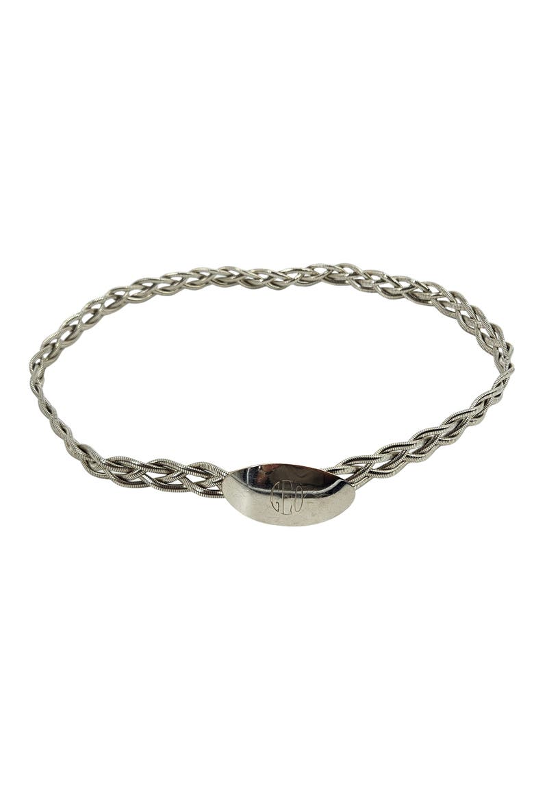 Vintage 1970s-80s Braided Silvertone Stretch Snake Belt, Main, color, Silver