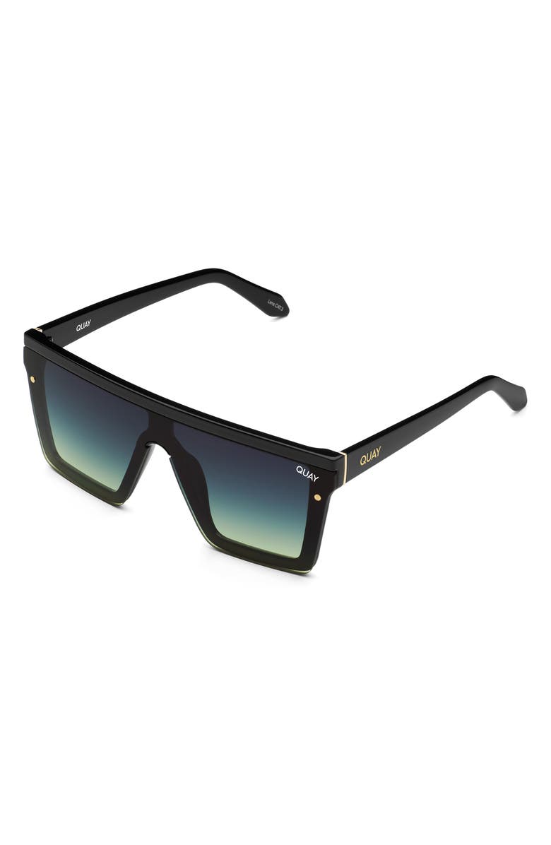 QUAY Hindsight 56mm Shield Sunglasses, Alternate, color, Blk Smkgrn