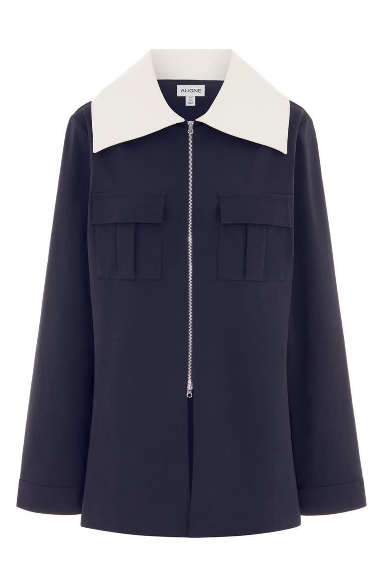 ALIGNE Tam Ponte Contrast Collar Jacket, Alternate, color, Navy