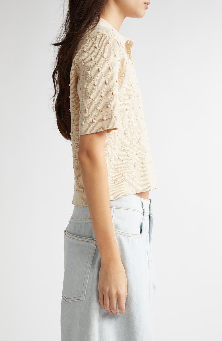 NACKIYÈ Textured Organic Cotton Polo Sweater, Alternate, color,