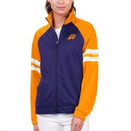 G-III 4HER BY CARL BANKS Women's G-III 4Her by Carl Banks Purple Phoenix Suns Main Player Raglan Rhinestone Full-Zip Track Jacket