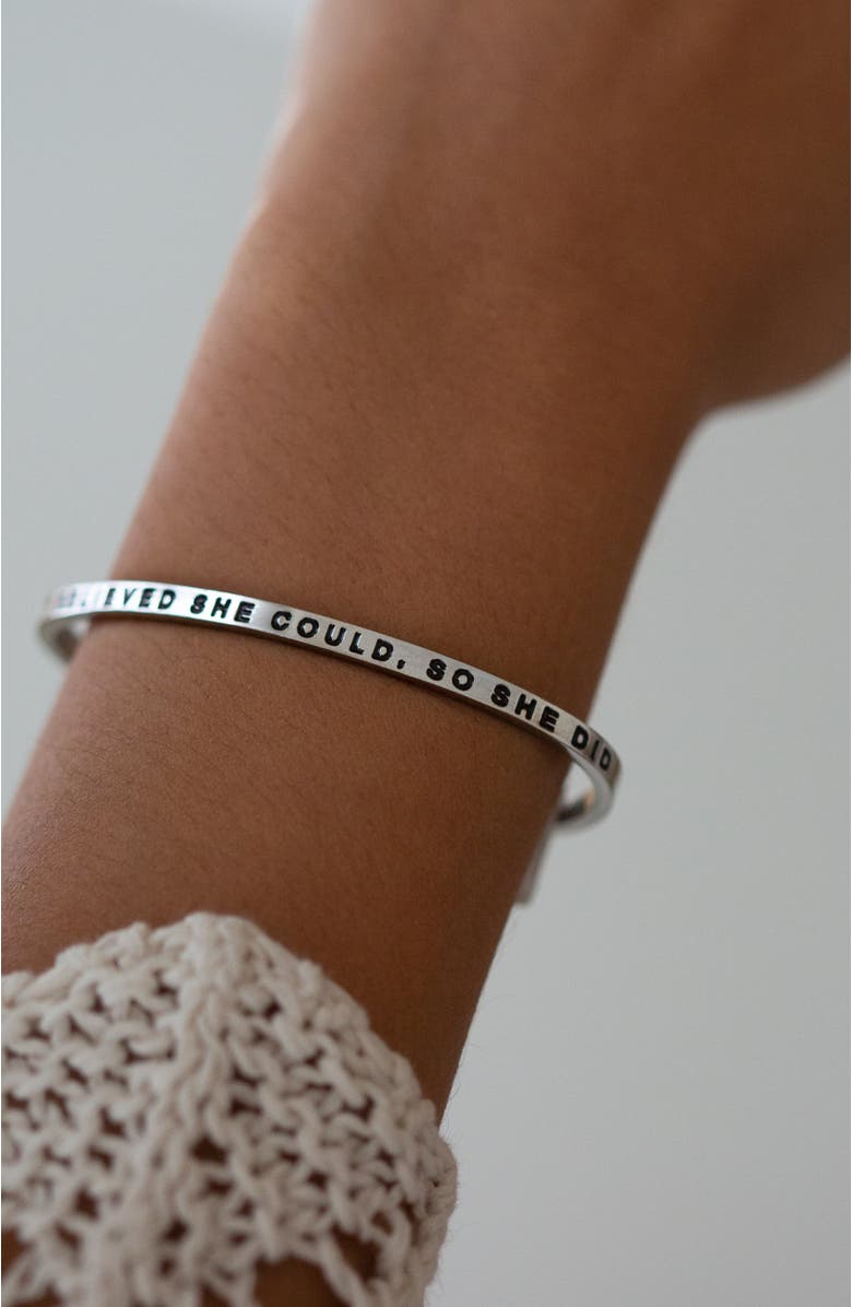 Mantra She Believed She Could, So She Did bracelet, Alternate, color, Yellow Gold