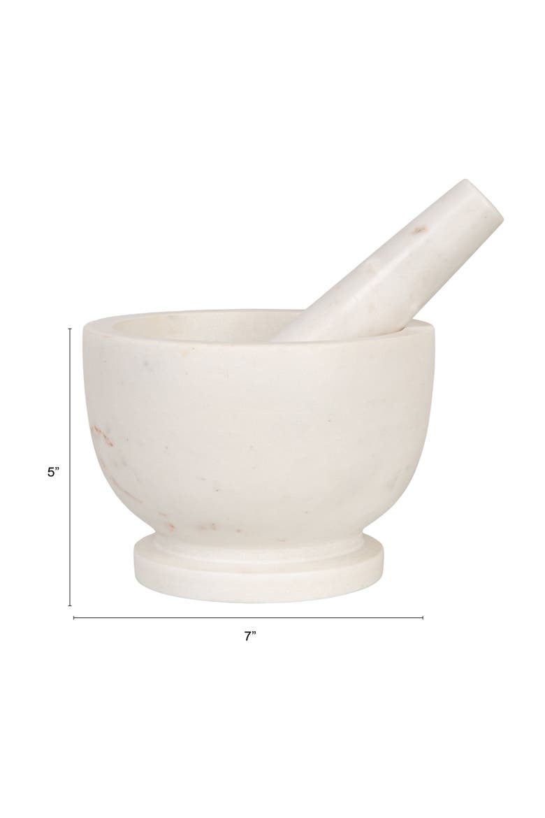 Marble Mortar and Pestle, White, Alternate, color, White
