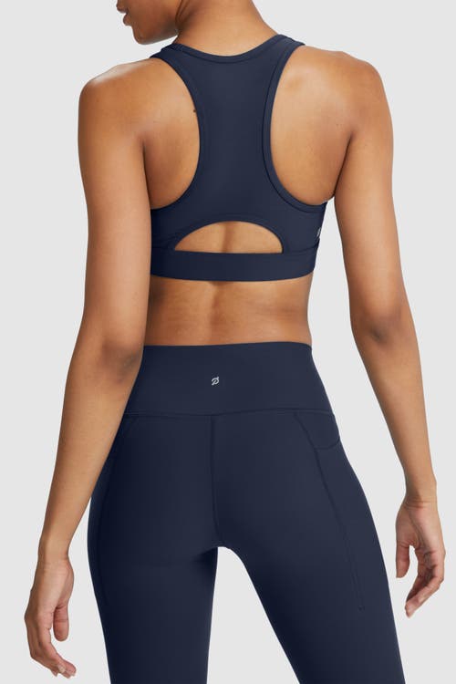 Peloton Cadent High Neck Racerback Bra In Deep Navy