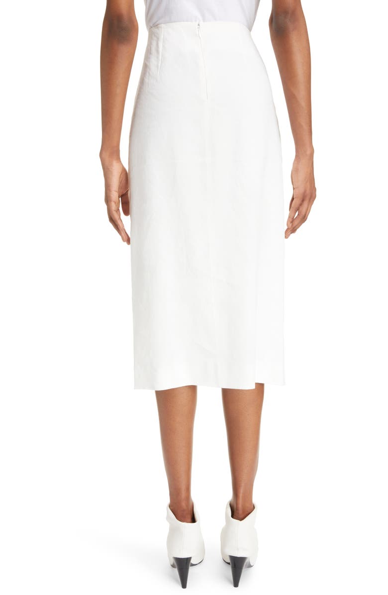 Isabel Marant Feciae Pleated High Waist Hemp Blend Midi Skirt, Alternate, color, 
