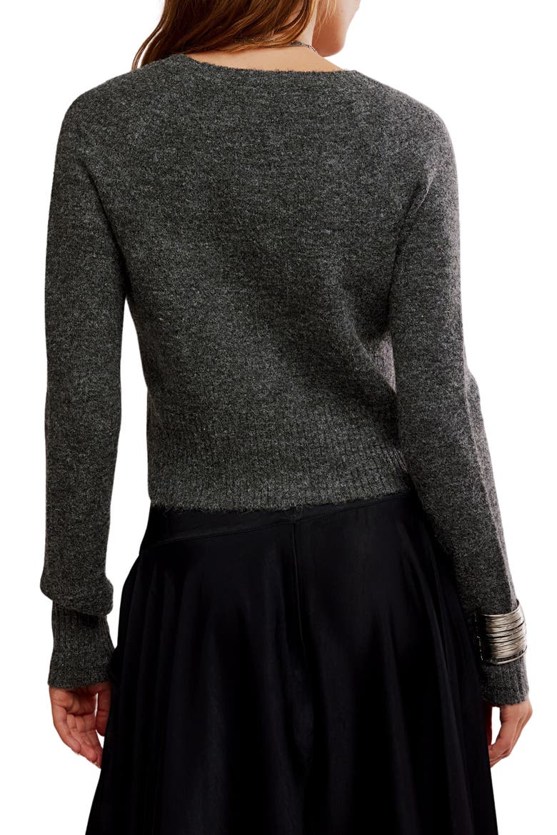 School Girl Crop Cardigan, Alternate, color, CHARCOAL HEATHER