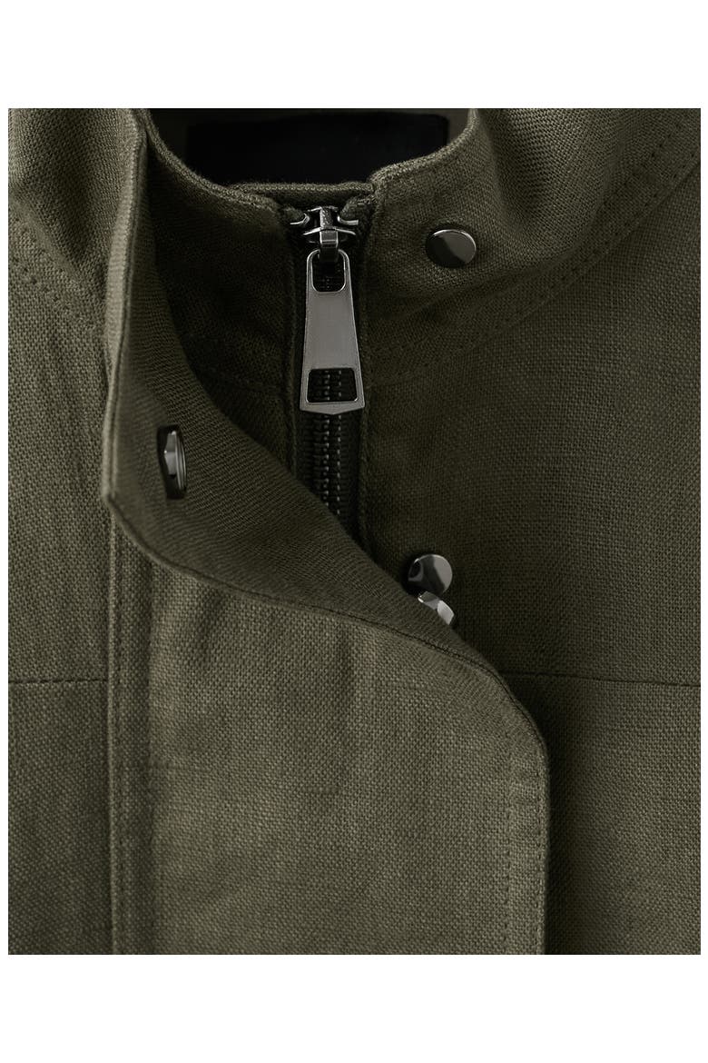 Belted Linen Jacket, Alternate, color, KHAKI GREEN