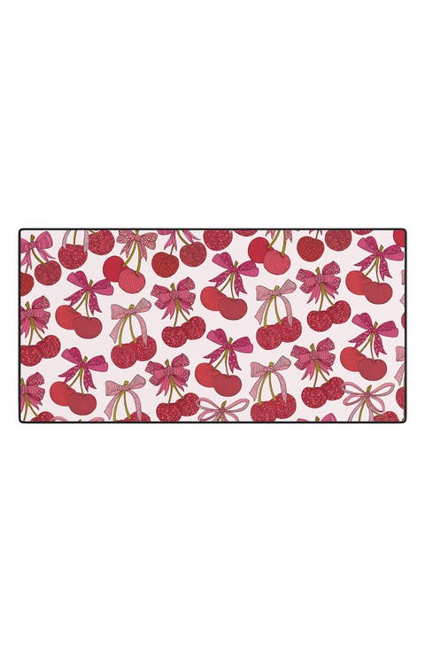 Cherries & Bow Print Desk Mat