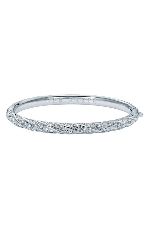 Torvi Crystal Twist Hinged Bangle