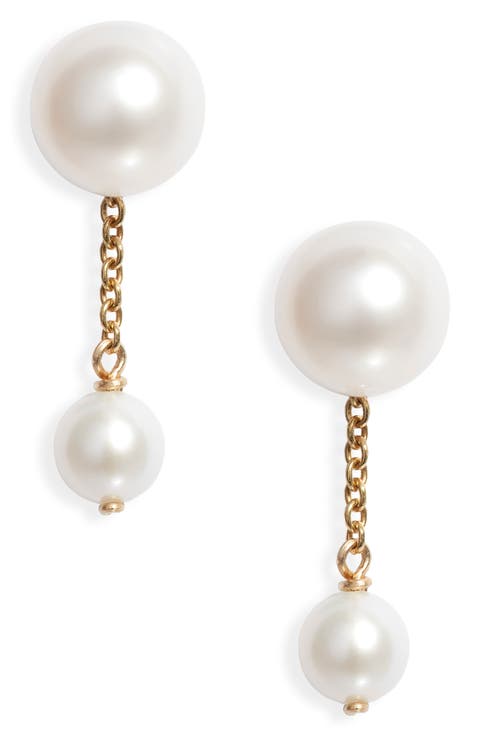 【新品未使用品】Poppy Finch LongPearlEarring POPPY FINCH Split Freshwater Pearl and Sapphire Beaded