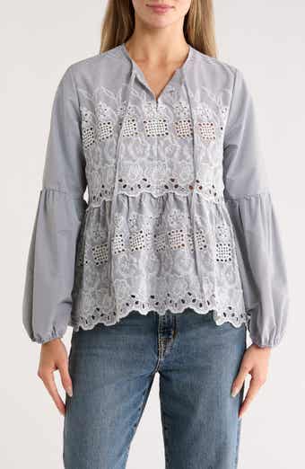 Forgotten Grace Long Sleeve Embroidered Top