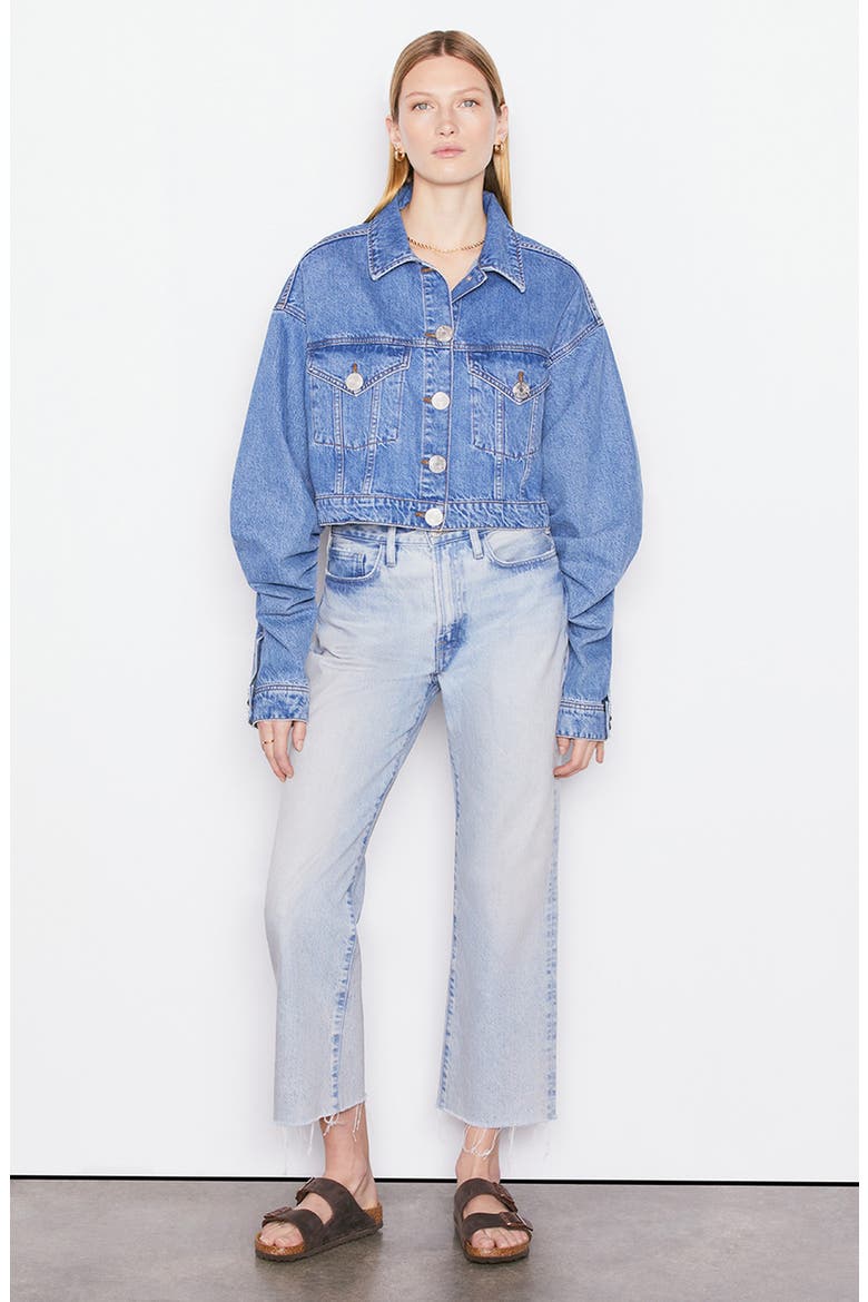 (Bio)Degradable Le Jane Raw Hem Straight Leg Jeans, Alternate, color, LUSTER