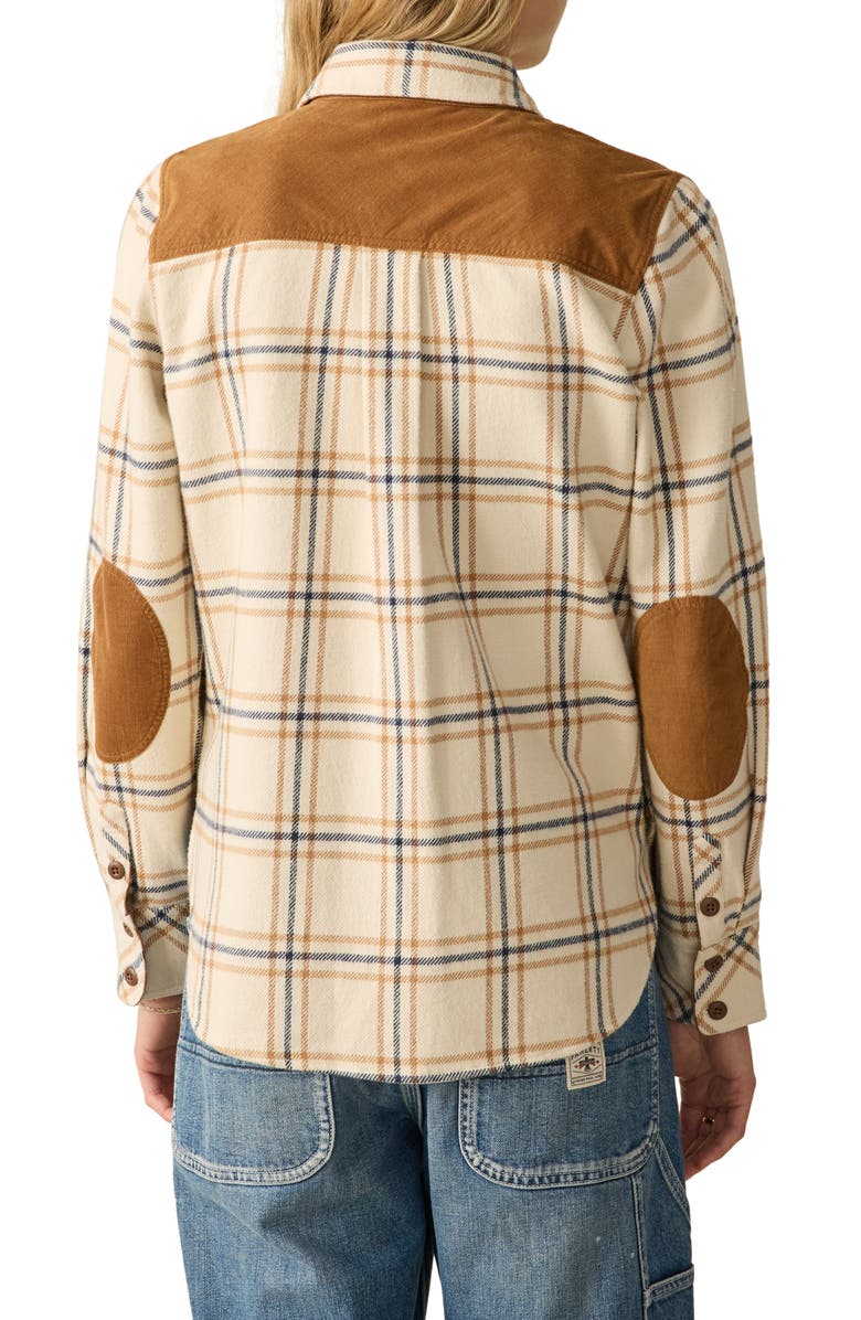 Faherty Daly Plaid Cotton Flannel Shirt, Alternate, color, Sand Dune Plaid