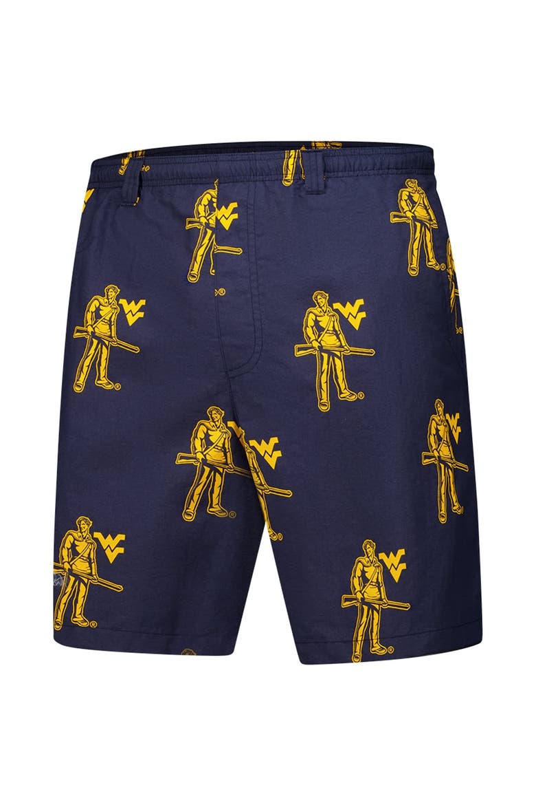 Men's Columbia Navy West Virginia Mountaineers Backcast III Printed Short, Alternate, color, Navy