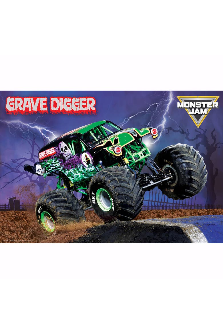 Monster Jam Puzzle & Lunch Box Grave Digger, 100Piece Jigsaw, Alternate, color, Multicolored