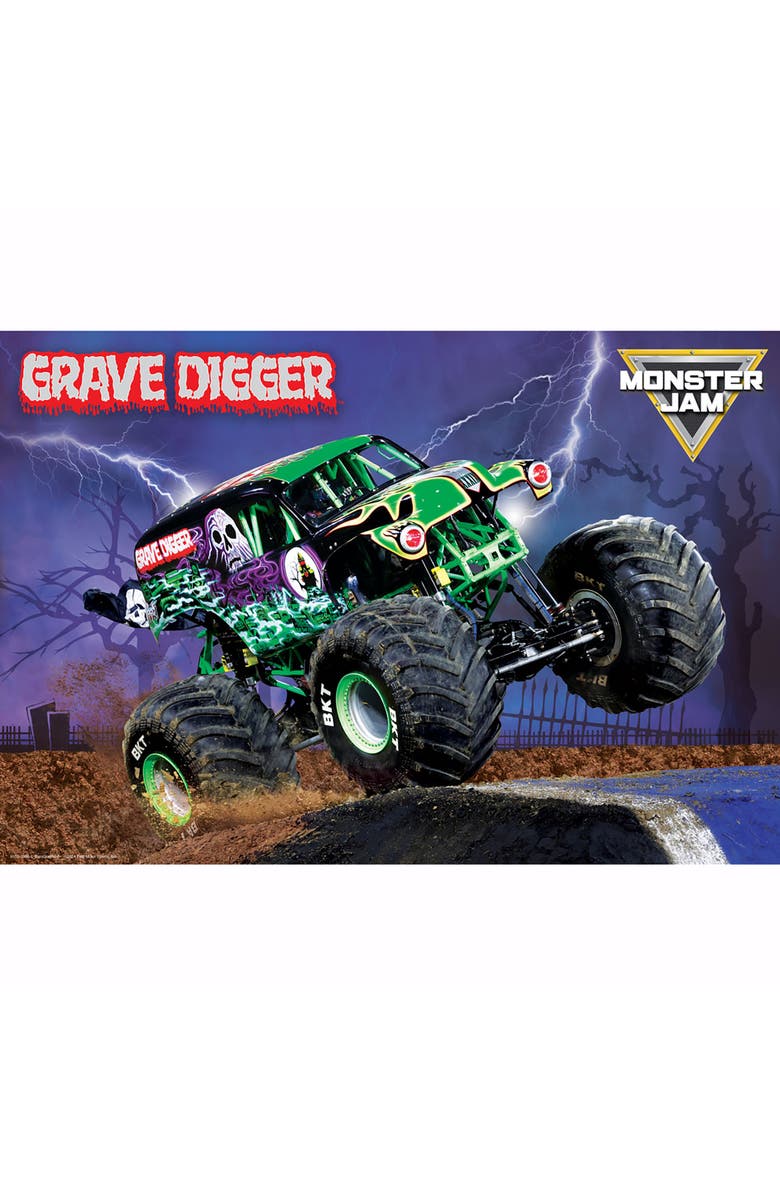 Eurographics Monster Jam Puzzle & Lunch Box Grave Digger, 100Piece Jigsaw, Alternate, color, Multicolored