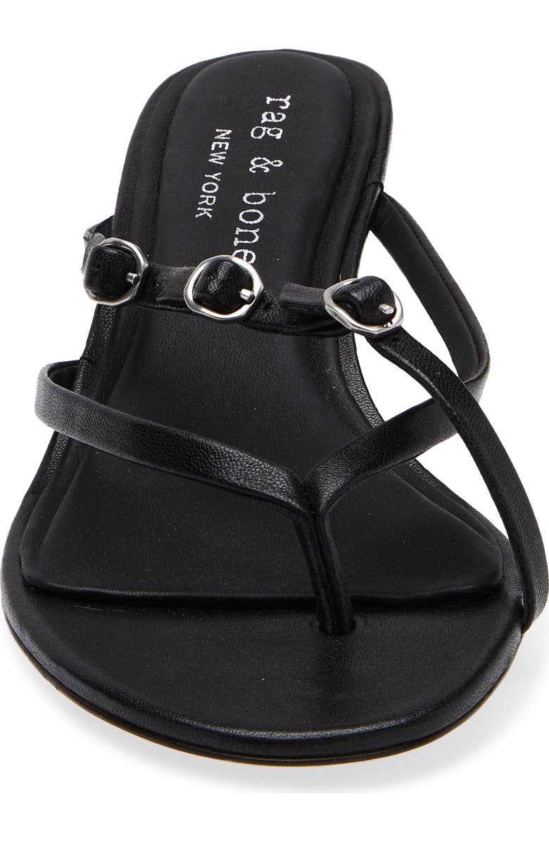 rag & bone Sammie Buckle Kitten Heel Slide Sandal, Alternate, color, Black